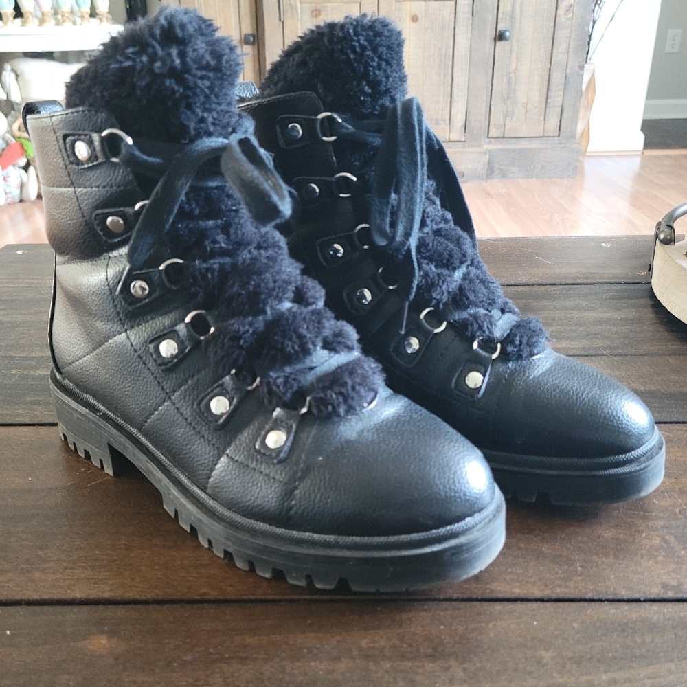 Nine West leather moto boots